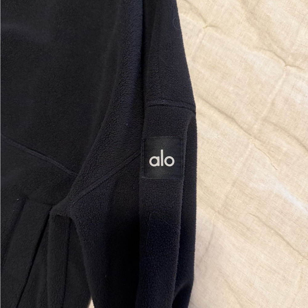 ALO Black Half-Zip Fleece Pullover - Picture 2 of 2